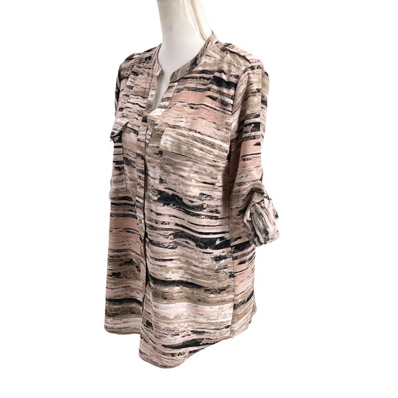 Calvin Klein Womens Size Medium Button-Up Roll Tab Sleeves Blouse Professional - Picture 5 of 9